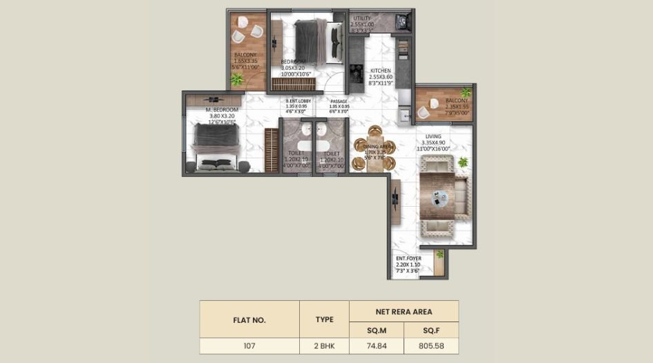 Ramsa-Regio-Floor-Plan-2 BHK-806 Sqft